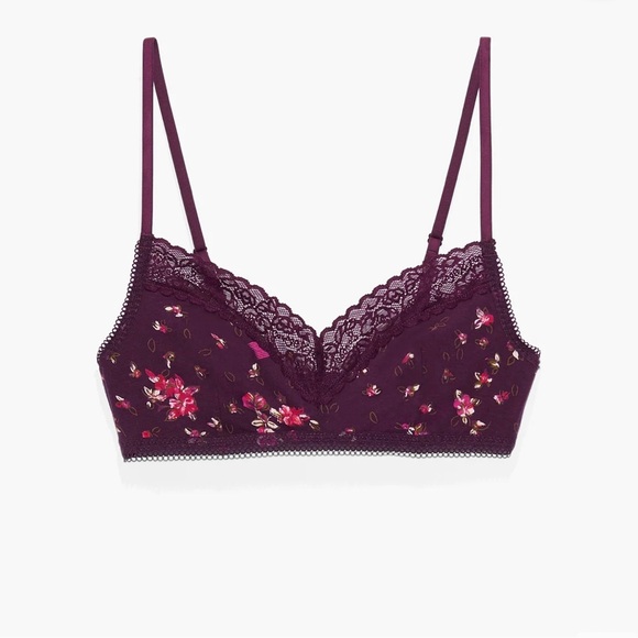 Savage x Fenty cotton essentials lace trim Bralette late night purple size L - Picture 5 of 10